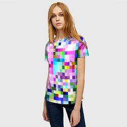 Футболка женская Пиксельная яркая абстракция, цвет: 3D-принт — фото 2