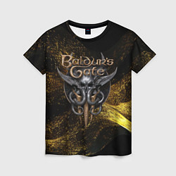 Футболка женская Baldurs Gate 3 logo gold black, цвет: 3D-принт