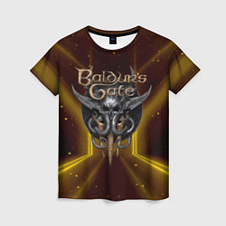 Футболка женская Baldurs Gate 3 logo black gold, цвет: 3D-принт