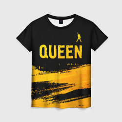 Футболка женская Queen - gold gradient: символ сверху, цвет: 3D-принт