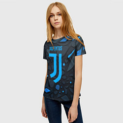 Футболка женская Juventus blue logo, цвет: 3D-принт — фото 2