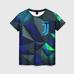 Футболка женская Juventus blue abstract logo, цвет: 3D-принт