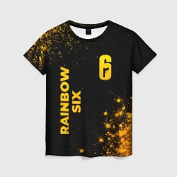 Футболка женская Rainbow Six - gold gradient: надпись, символ, цвет: 3D-принт