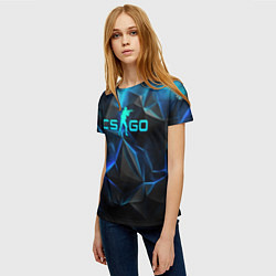 Футболка женская CSGO neon style logo, цвет: 3D-принт — фото 2