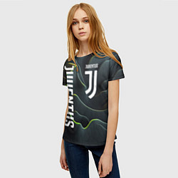 Футболка женская Juventus dark green logo, цвет: 3D-принт — фото 2