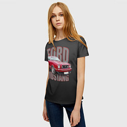 Футболка женская Автомашина Ford Mustang, цвет: 3D-принт — фото 2