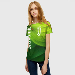 Футболка женская Ювентус лого на зеленом фоне, цвет: 3D-принт — фото 2