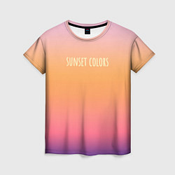Футболка женская Sunset colors градиент, цвет: 3D-принт
