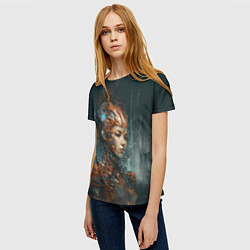 Футболка женская Роботизированная девушка-киборг, цвет: 3D-принт — фото 2