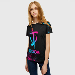 Футболка женская Doom - neon gradient, цвет: 3D-принт — фото 2