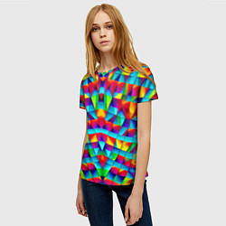 Футболка женская Абстрактный зеркальный паттерн, цвет: 3D-принт — фото 2