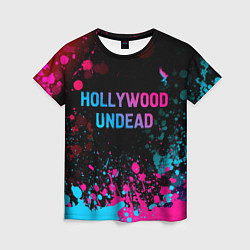 Футболка женская Hollywood Undead - neon gradient: символ сверху, цвет: 3D-принт
