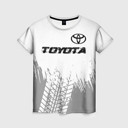 Футболка женская Toyota speed на светлом фоне со следами шин: симво, цвет: 3D-принт