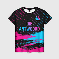 Футболка женская Die Antwoord - neon gradient: символ сверху, цвет: 3D-принт