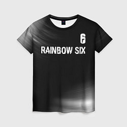 Женская футболка Rainbow Six glitch на темном фоне: символ сверху