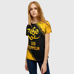 Футболка женская Led Zeppelin - gold gradient, цвет: 3D-принт — фото 2