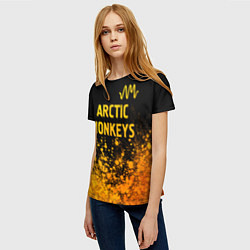 Футболка женская Arctic Monkeys - gold gradient: символ сверху, цвет: 3D-принт — фото 2