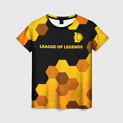 Футболка женская League of Legends - gold gradient: символ сверху, цвет: 3D-принт