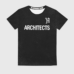 Футболка женская Architects glitch на темном фоне: символ сверху, цвет: 3D-принт