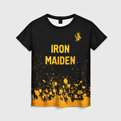 Футболка женская Iron Maiden - gold gradient: символ сверху, цвет: 3D-принт