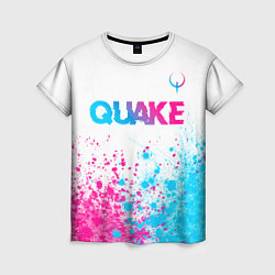 Футболка женская Quake neon gradient style посередине, цвет: 3D-принт