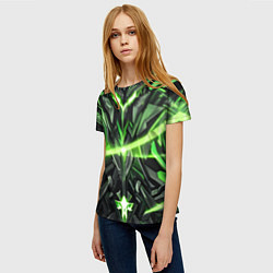 Футболка женская Зелёный кибер рыцарь, цвет: 3D-принт — фото 2