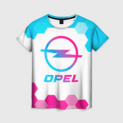 Футболка женская Opel neon gradient style, цвет: 3D-принт
