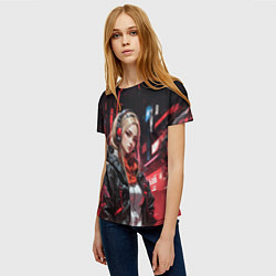 Футболка женская Вдумчивая девушка, цвет: 3D-принт — фото 2