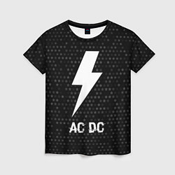Футболка женская AC DC glitch на темном фоне, цвет: 3D-принт