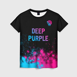 Футболка женская Deep Purple - neon gradient посередине, цвет: 3D-принт