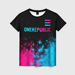 Футболка женская OneRepublic - neon gradient посередине, цвет: 3D-принт