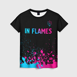 Женская футболка In Flames - neon gradient посередине