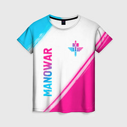 Футболка женская Manowar neon gradient style вертикально, цвет: 3D-принт