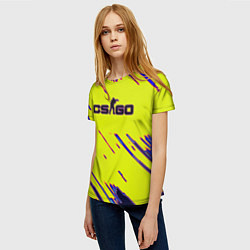 Футболка женская Counter strike neon yellow, цвет: 3D-принт — фото 2