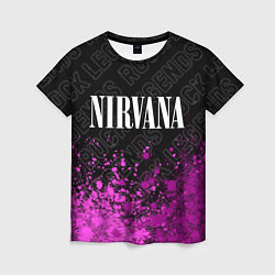 Футболка женская Nirvana rock legends посередине, цвет: 3D-принт