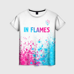 Женская футболка In Flames neon gradient style посередине