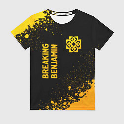 Футболка женская Breaking Benjamin - gold gradient вертикально, цвет: 3D-принт