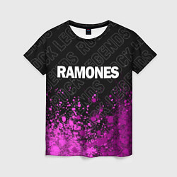 Женская футболка Ramones rock legends посередине