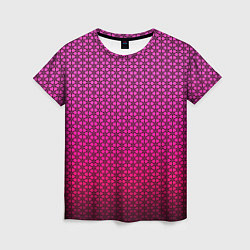 Футболка женская Градиент розовый с рисунком, цвет: 3D-принт