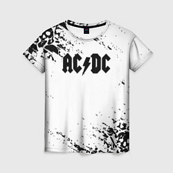 Футболка женская ACDC rock collection краски черепа, цвет: 3D-принт