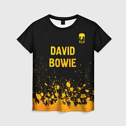 Футболка женская David Bowie - gold gradient посередине, цвет: 3D-принт