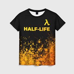 Женская футболка Half-Life - gold gradient посередине