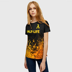Футболка женская Half-Life - gold gradient посередине, цвет: 3D-принт — фото 2