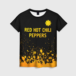 Женская футболка Red Hot Chili Peppers - gold gradient посередине