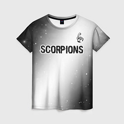 Футболка женская Scorpions glitch на светлом фоне посередине, цвет: 3D-принт