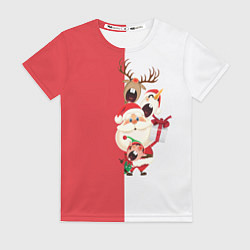 Женская футболка Новогодние персонажи