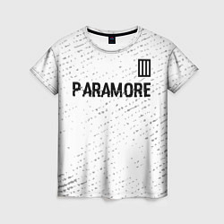 Женская футболка Paramore glitch на светлом фоне посередине