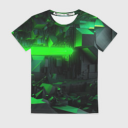 Женская футболка Симметрия зеленых теней