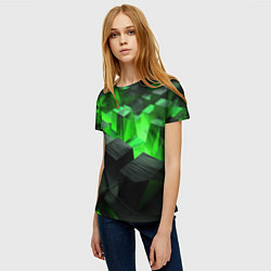 Футболка женская Глубина зеленых плоскостей, цвет: 3D-принт — фото 2