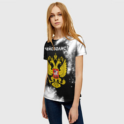 Футболка женская Бейсболист из России и герб РФ, цвет: 3D-принт — фото 2